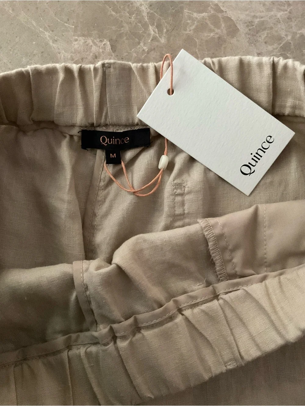 Quince Women's 100% European Linen Tapered Ankle Pants Driftwood M NWT coastal